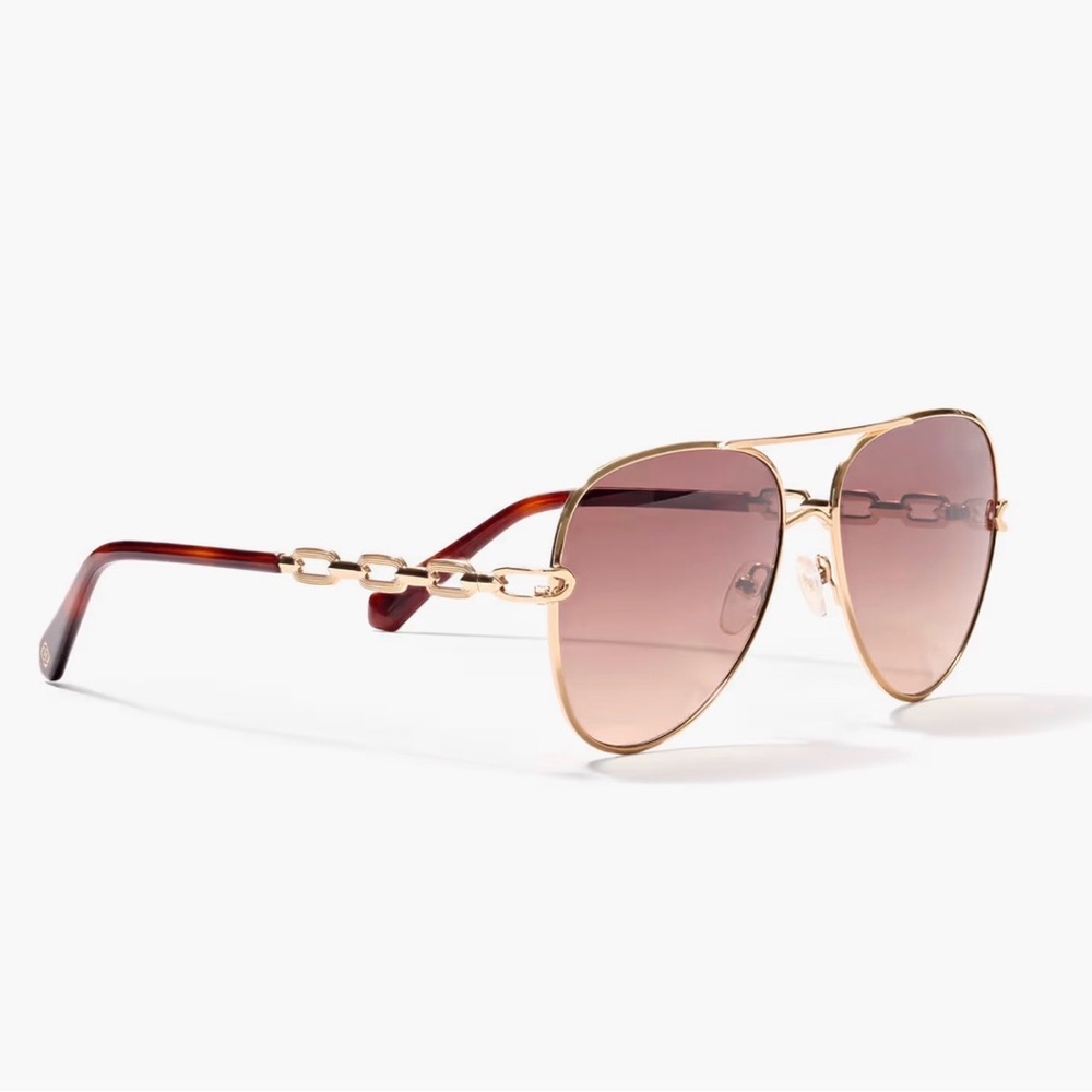 Kendra Scott Gold Frame Sunglasses with Brown Gradient Lenses